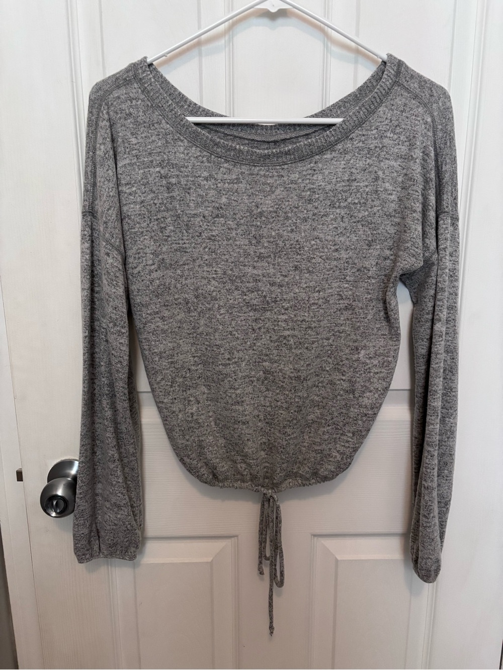 Abercrombie & Fitch Heather Gray Cinch Drawstring Hem Sweater Womens Size S